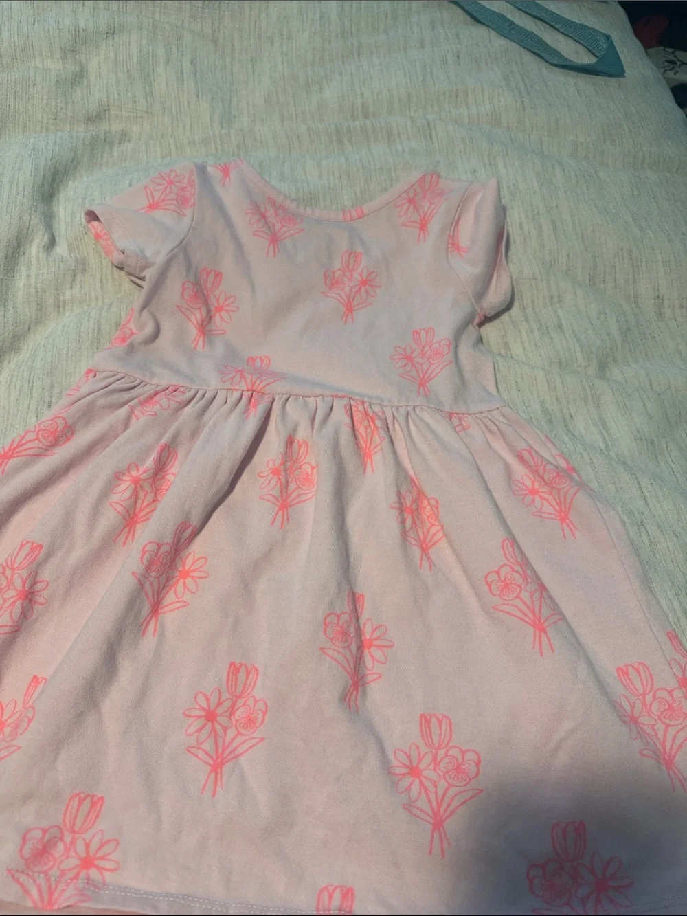 Cat & Jack Light Pink Dress with Neon Pink Floral Print